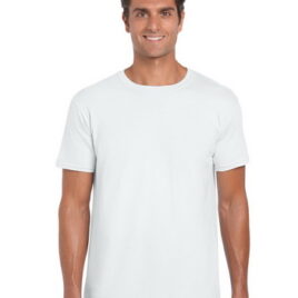 Gildan T-shirt λευκό 100% βαμβακερό με στρογγυλή λαιμόκοψη
