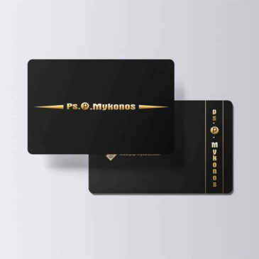 Κάρτες πλαστικές 0.5 micron μαύρες, χρυσοτυπία 2 όψεων & οβάλ γωνίες κωδ. SYH AYC